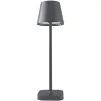 BREND BR-2228 Lampe de table sans fil pour l'intérieur et l'extérieur - Lampe décorative et à intensité variable - Éclairage rechargeable avec 3 niveaux de lumière - IP44 - Anthracite