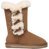 EVER AU Boots 'Ashy' marron châtaigne / blanc cassé