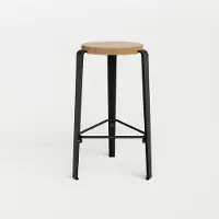 TIPTOE Mi Lou Tabouret de Bar - 66 cm Solid oak | Graphite Black | Triangle