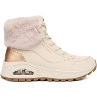 SKECHERS Bottines à lacets 'Uno' beige clair / or