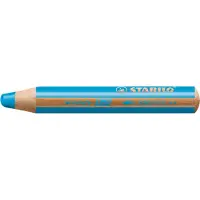 Stabilo - Lot de 5 - crayon aux talents multiples woody 3 in 1, rond, Cyan