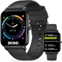 BREND Smartwatch pour femmes et hommes - podomètre, tensiomètre et cardiofréquencemètre - Montre de sport - étanche - Noir