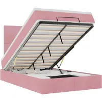 vidaXL Ottoman-lit avec matelas & LED rose 120x190 cm velours