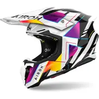 Airoh Twist 3 Rainbow Blanc Purple Casque Cross Taille L