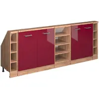 Vicco Ensembles de meuble de rangement sous pente Rion Rouge brillant Lot de 5, Model 56045