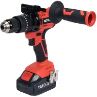 YATO Perceuse-visseuse à batterie 18 V, moteur sans balais, couple de 75 Nm, 2 batteries de 3,0 Ah