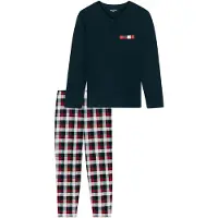 Schiesser Pyjama long rouge / noir / blanc