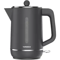 Tornado Bouilloire électrique 1,7 l, 1850-2200 W, finition mate, Strix U99, arrêt automatique, filtre en nylon