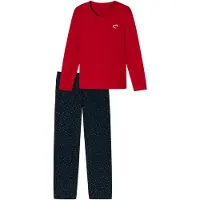 Schiesser Pyjama ' Family ' bleu foncé / rouge
