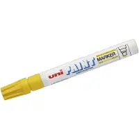 Uni Marqueur Permanent Uni-Ball PX-20 Jaune - Pack de 12, 2,8 mm
