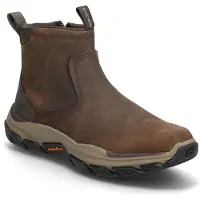 SKECHERS pour homme. 205176 Bottes en cuir marron Relaxed Fit Respected Evanston (45), Plat, Fermeture éclair, Casuel