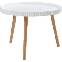 En.casa Table basse 'Bongard' Ø60 x 45 cm Table de salon ronde blanche