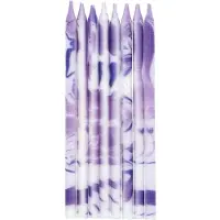 Folat Kerzen Marmor Lila - 10 cm - 24 Stück