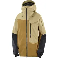 Salomon - Veste de ski en GORE-TEX ePE - Moon Patrol Jacket W Gray Green/Brilliant Olive/Deep Black pour Femme - Taille L - Jaune