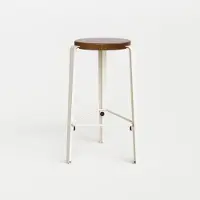 TIPTOE Mi Lou Tabouret de Bar - 66 cm Tinted oak | Cream White | Triangle