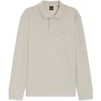 BOSS pour homme. 50520710 Polo Grid Structure beige (S), Casuel, Coton, Manche longue
