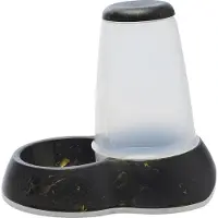 Savic Distributeur de nourriture Loop Marble pour chien et chat - jusqu'à 3 L de croquettes - noir / or