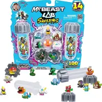 BEAST LAB Swarms Series 3 Hyper Fusion Series Lot de 14 micro-btes collectionner, 14 autocollants collectionner et 4 capuchons de fusion p