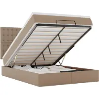 vidaXL Lit ottoman avec matelas & LEDs 140x200cm similicuir
