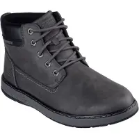 SKECHERS Bottes à lacets 'Relaxed Fit: Garlan - Deno' gris foncé