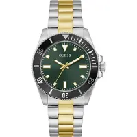 GUESS Montre à affichage analogique 'CLIFF' or / jade / argent