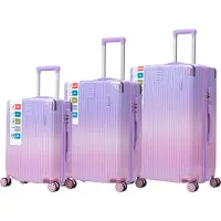 ROYAL SWISS Kofferset 3-teilig Hartschale Trolley 4 Rollen Spinner Violett