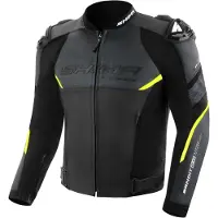 SHIMA Bandit 2.0 blouson en cuir perforé pour moto, noir/jaune, 46