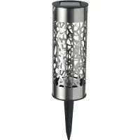 Galix G4445 Terminal solaire en acier inoxydable - A installer ou à planter - 28 cm - Blanc chaud