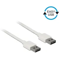 DeLOCK Câble EASY-USB 2.0 connecteur A vers connecteur A, 1 m, blanc, des deux côtés
