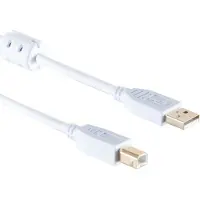 S-Conn S/CONN maximum connectivity Câble USB High Speed 2.0 avec ferrite, connecteur A/B, contacts dorés, USB 2.0, blanc, 3,0m (77023-WF)