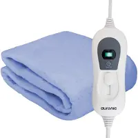 Auronic Couverture électrique - 80x150cm - 1 personne - avec élastiques d'angle - Couverture chauffante - Bleu