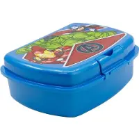 Tataway Marvel Boîte à sandwich Bleu pour enfants en plastique Avengers Iron Man Hulk Captain America Utile pour emporter des snacks de la maison
