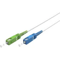 Goobay Câble à fibre optique (FTTH), monomode (OS2) blanc, (simplex), 25 m, 25 m, blanc - Connecteur SC-APC (8°) > connecteur SC-UPC, gaine de câble sans halogène (LSZH), fibre optique (LW)