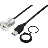 TRU COMPONENTS USB-C (3.1) Buchse/USB-A (3.0) Stecker 1 m Kabel silber TC-13376308 TRU COMP, Câble + prise électronique, Argent