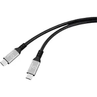 Renkforce USB-C Kabel USB4 USB-C Stecker 1.5 m Schwarz Aluminium-Stecker, Sil (1.50 m, USB 4, 240 W)