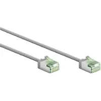 Goobay 74347 Câble patch ultra-flexible CAT 8.1, slim, U/FTP, gris, 2 m - connecteurs extra-courts, conducteur en cuivre sans oxygène (OFC) à 99,9 %, LSZH, gaine TPE, AWG 32