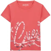 GUESS Tshirt Col Rond Imprimé Argenté Avec Logo Manuscript Enfant Guess