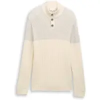 Tom Tailor Pull-over taupe / blanc cassé