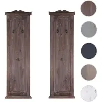 Generique 2x patère, portemanteau, vestiaire ouvert, 28x3,5x109cm shabby, vintage, marron