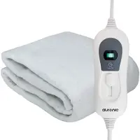 Auronic Couverture électrique XL - 190x90 cm - 1 personne - 3 niveaux de chaleur - drap-housse avec sangles élastiques - Couverture chauffante - Blanc