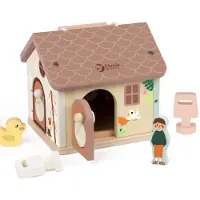 Classic World Maison éducative sensorielle en bois avec serrures et clés 11 pièces.
