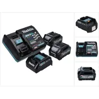 Makita Power Source Kit 40 V max. avec 2x BL 4025 batterie 2.5 Ah ( 2x 191B36-3 ) + DC 40 RA chargeur rapide ( 191E07-8 ) + ADP10 adaptateur de charge LXT sur XGT 14,4V 18V ( 191C10-7 )
