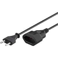 Deltaco Rallonge fiche européenne, 5 m, noir (5 m, CEE 7/16, CEE 7/7, IEC 60906-1)