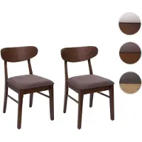 Mendler Lot de 2 chaises de salle à manger HWC-M59, chaise de cuisine, tissu/textile bois massif structure foncée, taupe