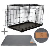 Brekz Cage de transport noire pour chien