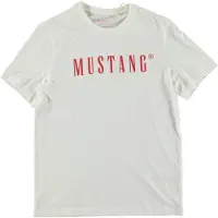 Mustang T-Shirt 'Austin' rouge / blanc cassé