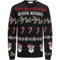 Only & Sons Pull-over 'ONSXmas' vert / rouge foncé / noir / blanc