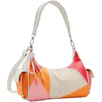Desigual Sac bandoulière 'Mundi Brasilia' orange / framboise / rose clair / blanc cassé
