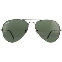 Ray-Ban Aviator Classic, pour adultes, unie, style aviateur, monture complète, couleur grise