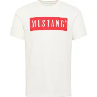 Mustang T-Shirt 'Austin' beige clair / rouge